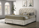 Marianna Cream 4-Drawer Upholstered Eastern King Storage Bed from Coaster - Luna Furniture