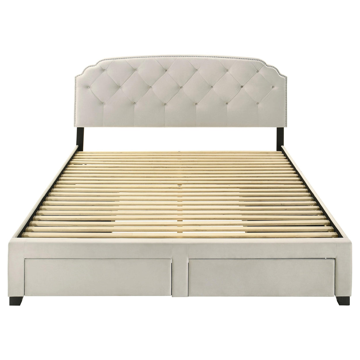 Marianna Cream 4-Drawer Upholstered Eastern King Storage Bed from Coaster - Luna Furniture