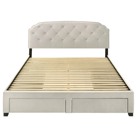 Marianna Cream 4-Drawer Upholstered Eastern King Storage Bed from Coaster - Luna Furniture