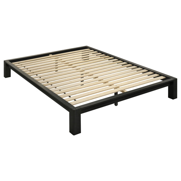Gislen Black Easy Assembly Wood Full Platform Bed