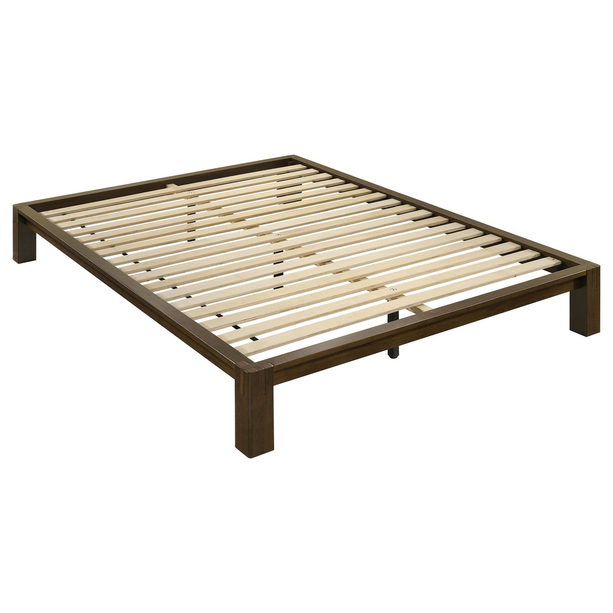Gislen Walnut Easy Assembly Wood Full Platform Bed from Coaster - Luna Furniture