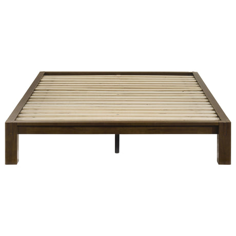 Gislen Walnut Easy Assembly Wood Full Platform Bed from Coaster - Luna Furniture