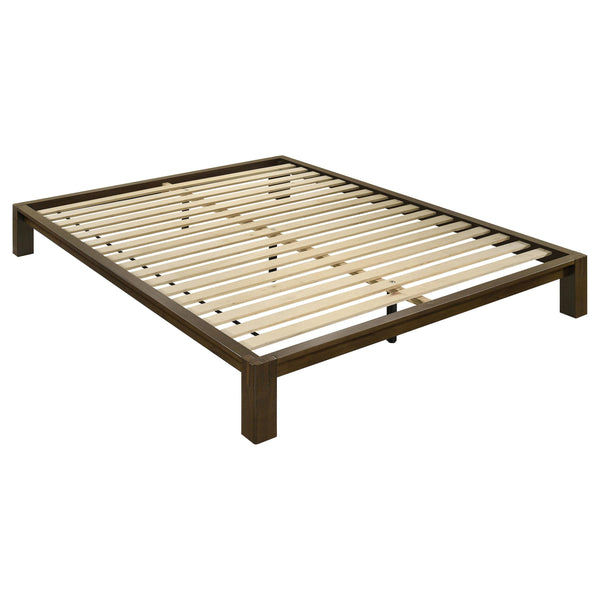 Gislen Walnut Easy Assembly Wood Eastern King Platform Bed