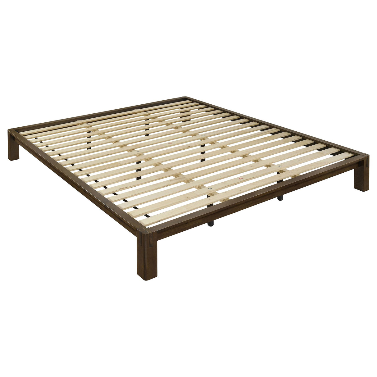 Gislen Walnut Easy Assembly Wood Eastern King Platform Bed from Coaster - Luna Furniture