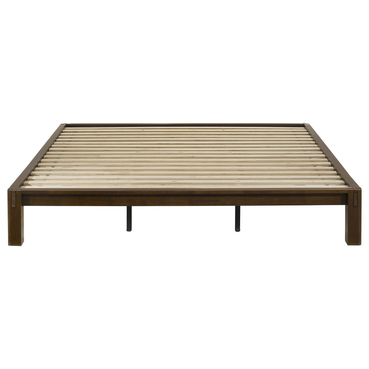Gislen Walnut Easy Assembly Wood Eastern King Platform Bed from Coaster - Luna Furniture