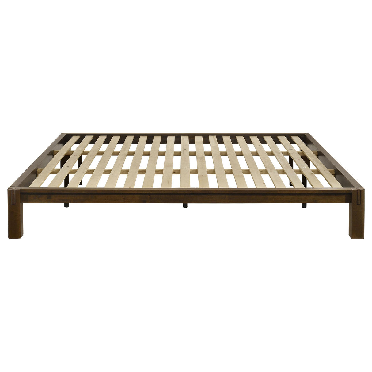 Gislen Walnut Easy Assembly Wood Eastern King Platform Bed from Coaster - Luna Furniture