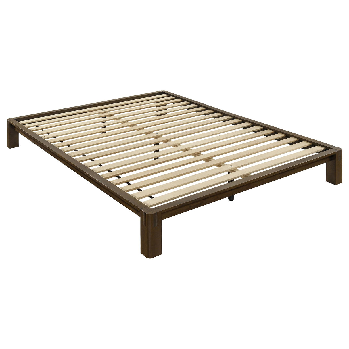 Gislen Walnut Easy Assembly Wood Queen Platform Bed from Coaster - Luna Furniture