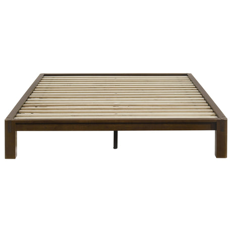 Gislen Walnut Easy Assembly Wood Queen Platform Bed from Coaster - Luna Furniture