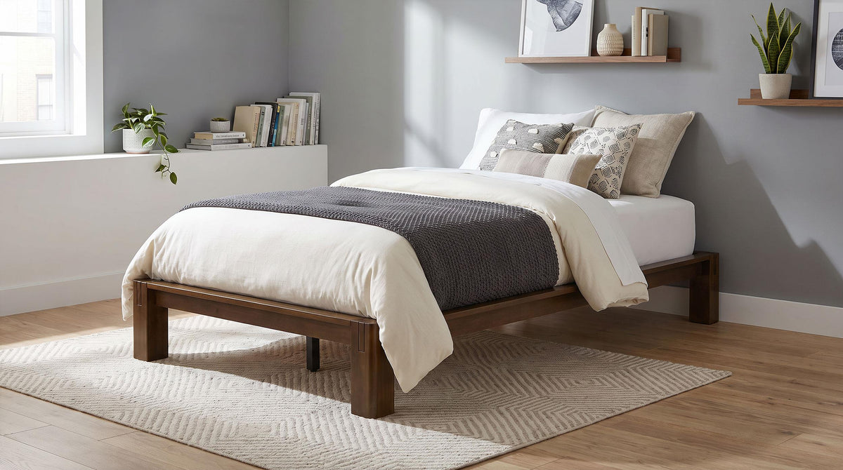 Gislen Walnut Easy Assembly Wood Twin Platform Bed from Coaster - Luna Furniture