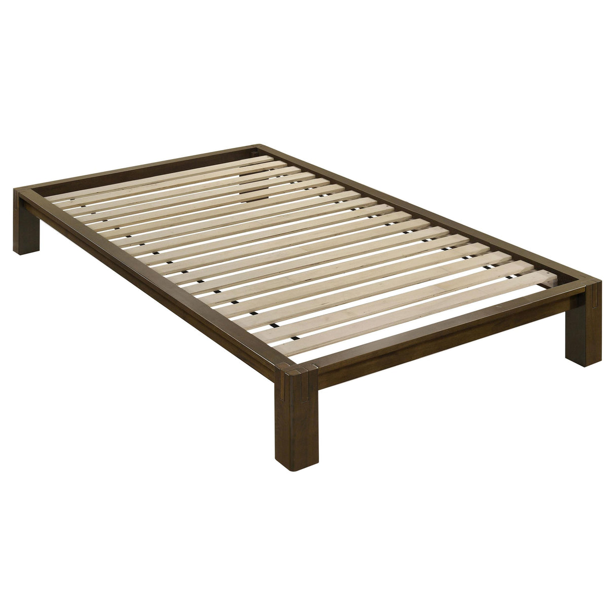 Gislen Walnut Easy Assembly Wood Twin Platform Bed from Coaster - Luna Furniture