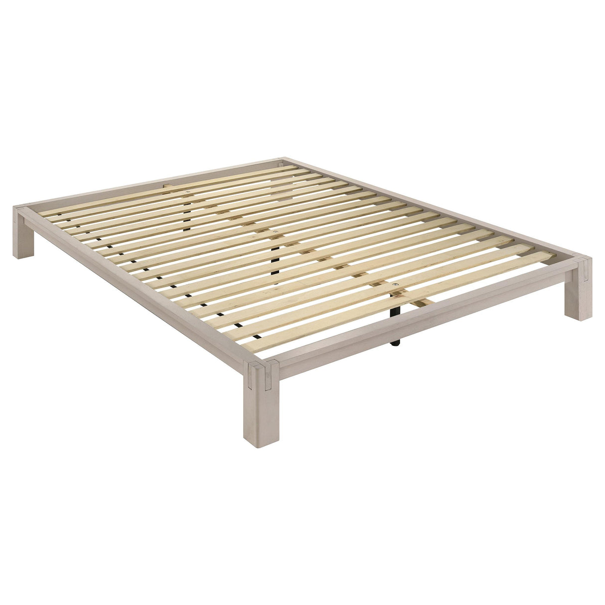 Gislen White Eastern King Easy Assembly Wood Platform Bed from Coaster - Luna Furniture