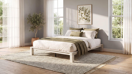 Gislen White Easy Assembly Wood Queen Platform Bed from Coaster - Luna Furniture