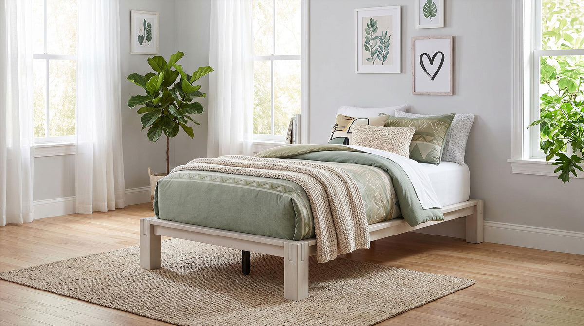 Gislen White Easy Assembly Wood Twin Platform Bed from Coaster - Luna Furniture