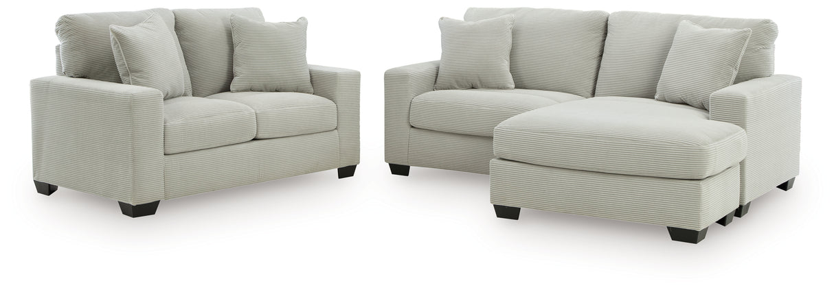 Greenbriar Smoke Sofa Chaise and Loveseat from Ashley - Luna Furniture