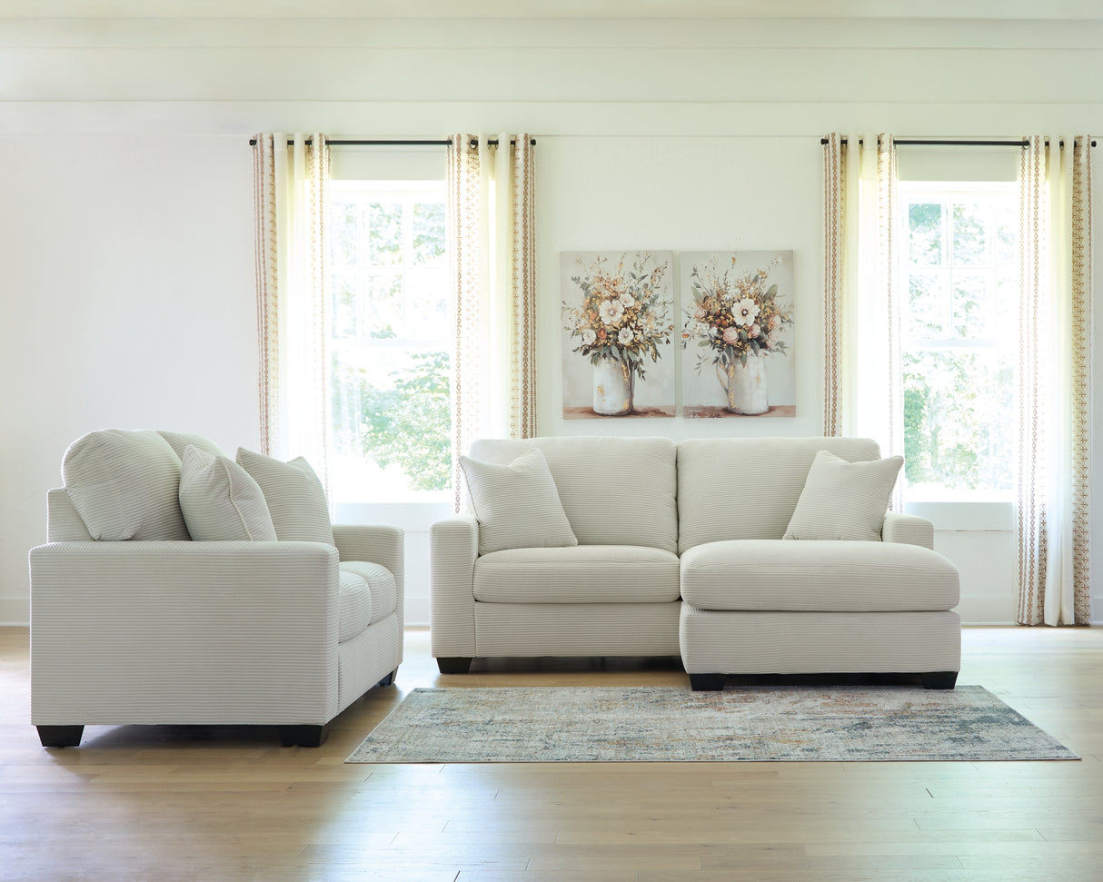 Greenbriar Smoke Loveseat and Sofa Chaise from Ashley - Luna Furniture