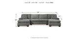 Birkdale Court Gray 3-Piece Double Chaise Sectional from Ashley Furniture - Luna Furniture