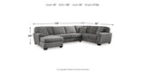 Birkdale Court Gray 3-Piece LAF Chaise Sectional from Ashley Furniture - Luna Furniture