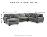 Birkdale Court Gray 3-Piece LAF Chaise Sectional from Ashley Furniture - Luna Furniture