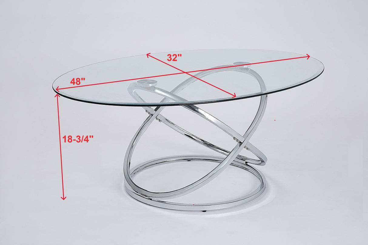 Aura Chrome 3-Piece Coffee Table Set