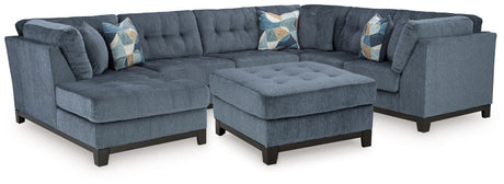 Maxon Place Navy 3-Piece Sectional and Ottoman from Ashley Furniture - Luna Furniture