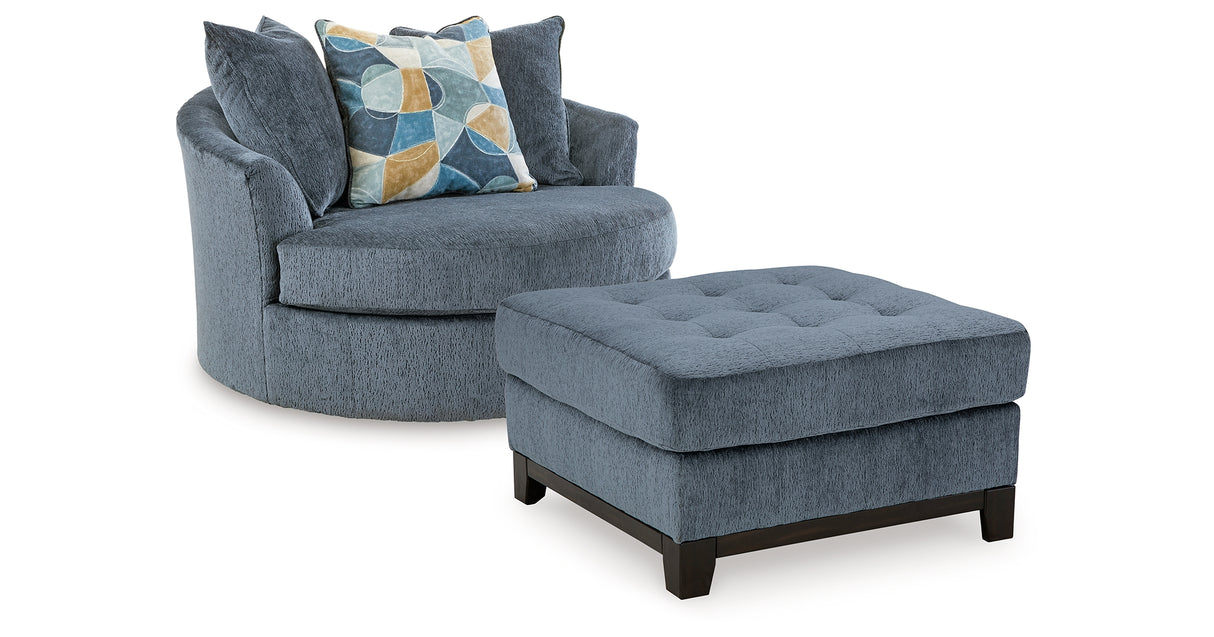 Maxon Place Chair and Ottoman in Navy from Ashley - Luna Furniture