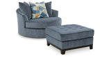 Maxon Place Chair and Ottoman in Navy from Ashley - Luna Furniture