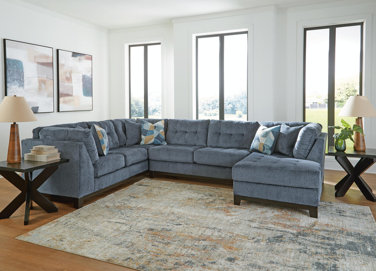 Maxon Place Navy 3-Piece Sectional with Chaise from Ashley - Luna Furniture