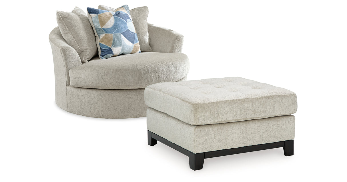 Maxon Place Chair and Ottoman in Stone from Ashley - Luna Furniture