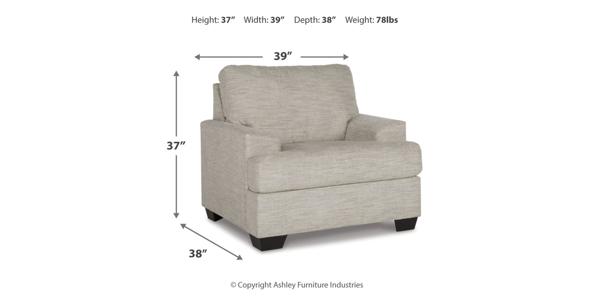 Vayda Chair and Ottoman in Pebble from Ashley - Luna Furniture