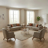 Mia 4-pieces (2 Sofa & 2 Chair) Livingroom Set in Beige from Furnia - Luna Furniture