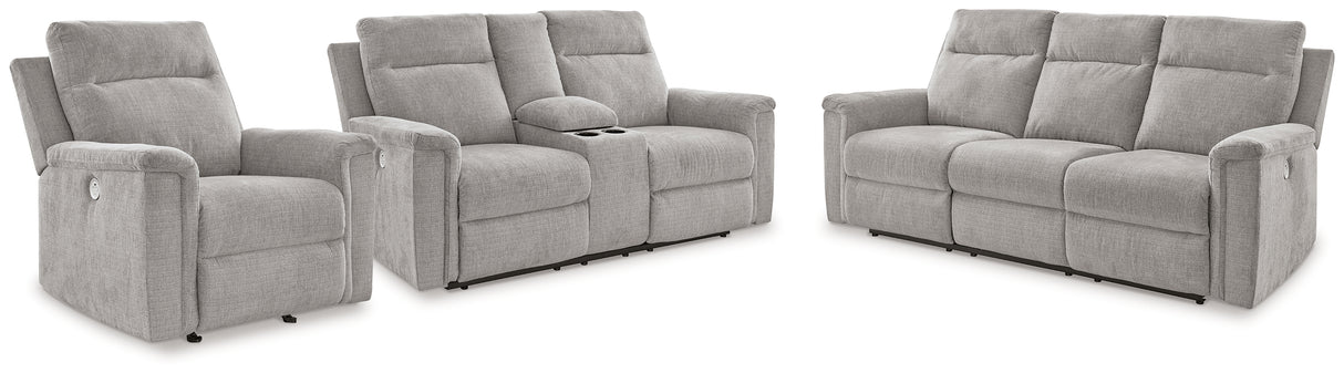 Barnsana Ash Power Reclining Sofa, Loveseat and Recliner from Ashley - Luna Furniture