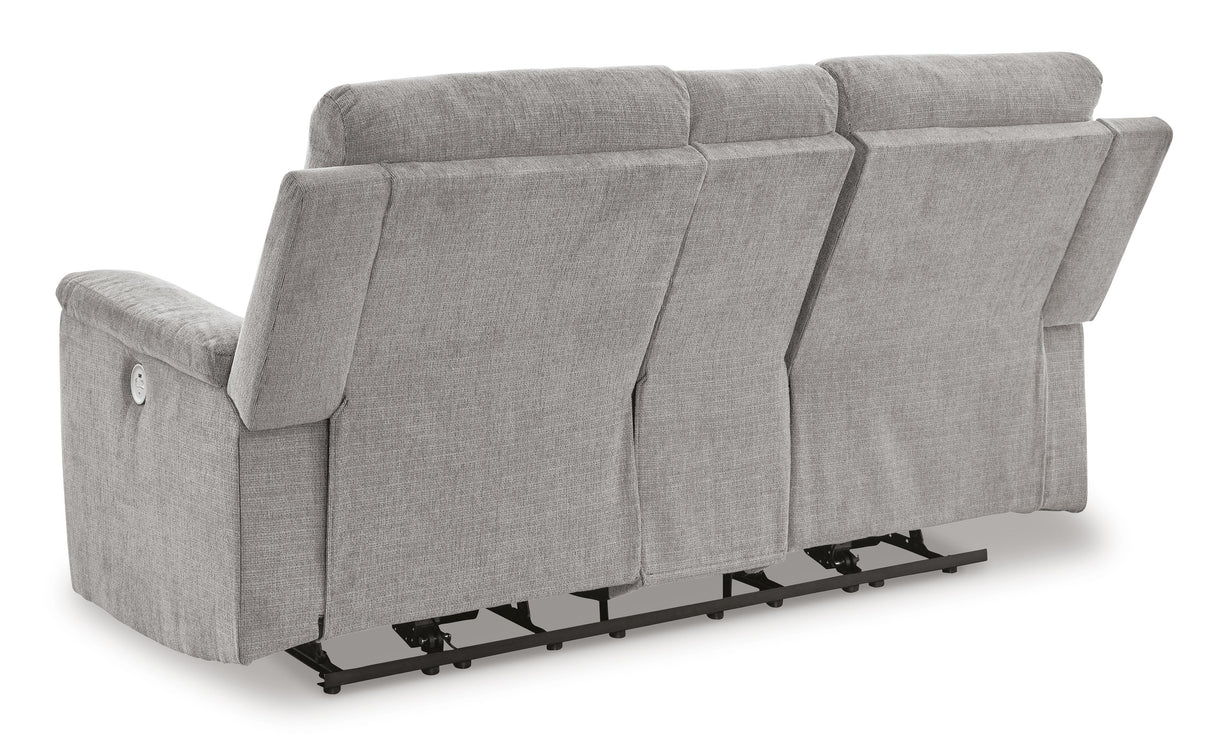 Barnsana Ash Power Reclining Loveseat with Console from Ashley Furniture - Luna Furniture