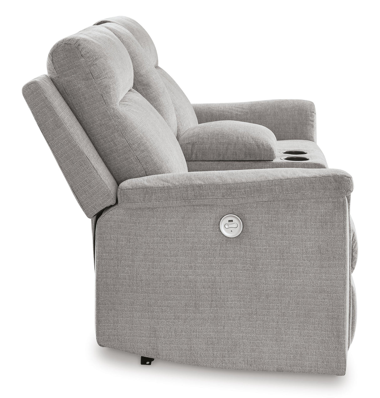 Barnsana Ash Power Reclining Loveseat with Console from Ashley Furniture - Luna Furniture