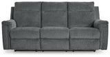 Barnsana Gravel Sofa, Loveseat and Recliner Power Reclining Living Room Set from Ashley - Luna Furniture