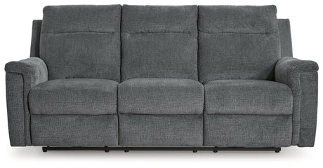 Barnsana Gravel Sofa, Loveseat and Recliner Power Reclining Living Room Set from Ashley Furniture - Luna Furniture