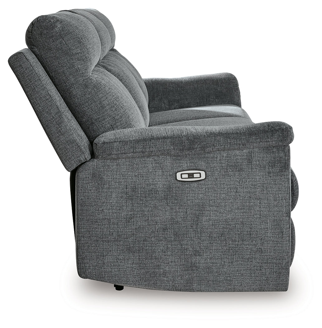 Barnsana Gravel Power Reclining Sofa, Loveseat and Recliner from Ashley Furniture - Luna Furniture