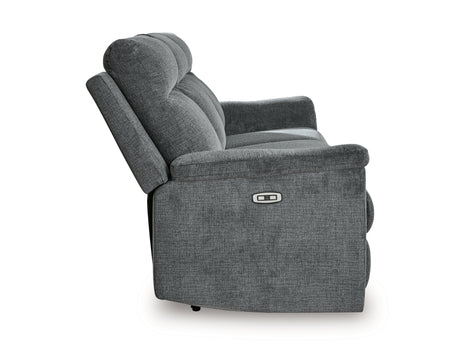 Barnsana Gravel Power Reclining Sofa from Ashley - Luna Furniture