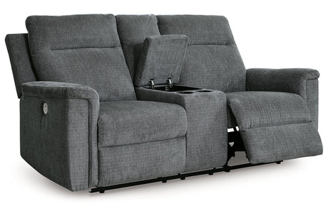 Barnsana Gravel Power Reclining Sofa, Loveseat and Recliner from Ashley - Luna Furniture