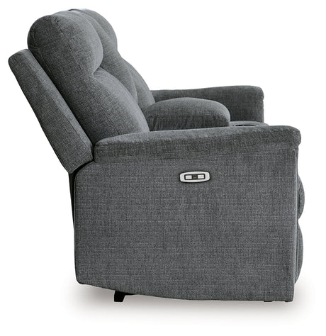 Barnsana Gravel Sofa, Loveseat and Recliner Power Reclining Living Room Set from Ashley Furniture - Luna Furniture