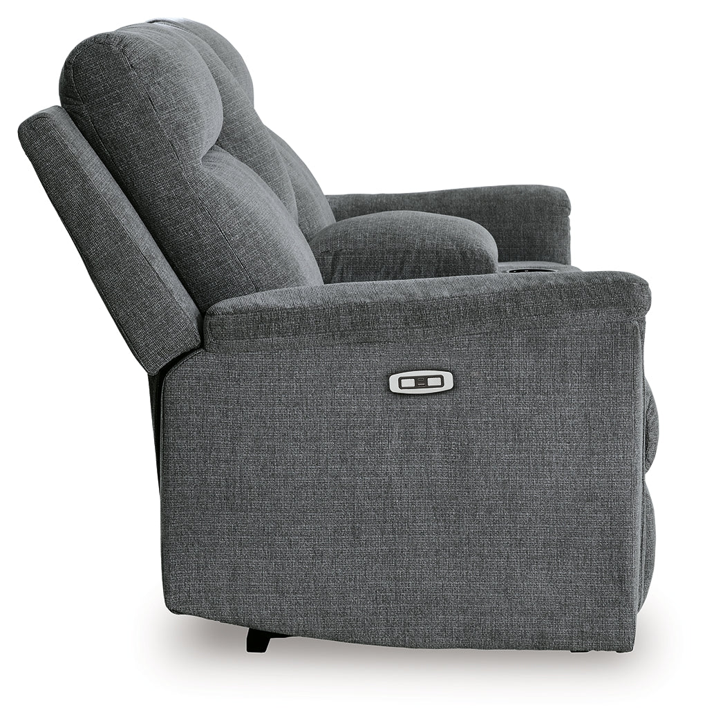 Barnsana Gravel Power Reclining Sofa, Loveseat and Recliner from Ashley Furniture - Luna Furniture