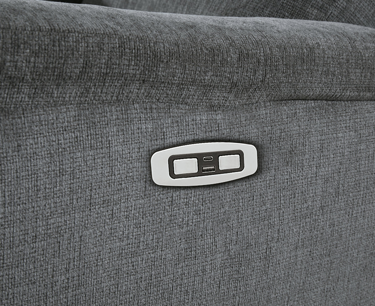 Barnsana Gravel Power Reclining Sofa, Loveseat and Recliner from Ashley Furniture - Luna Furniture