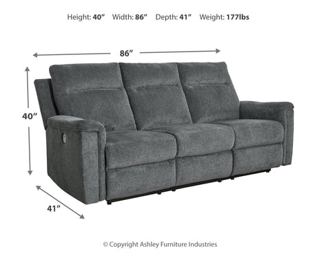 Barnsana Gravel Sofa, Loveseat and Recliner Power Reclining Living Room Set from Ashley Furniture - Luna Furniture