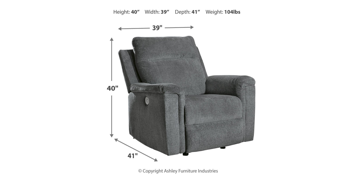 Barnsana Gravel Power Reclining Sofa, Loveseat and Recliner from Ashley Furniture - Luna Furniture