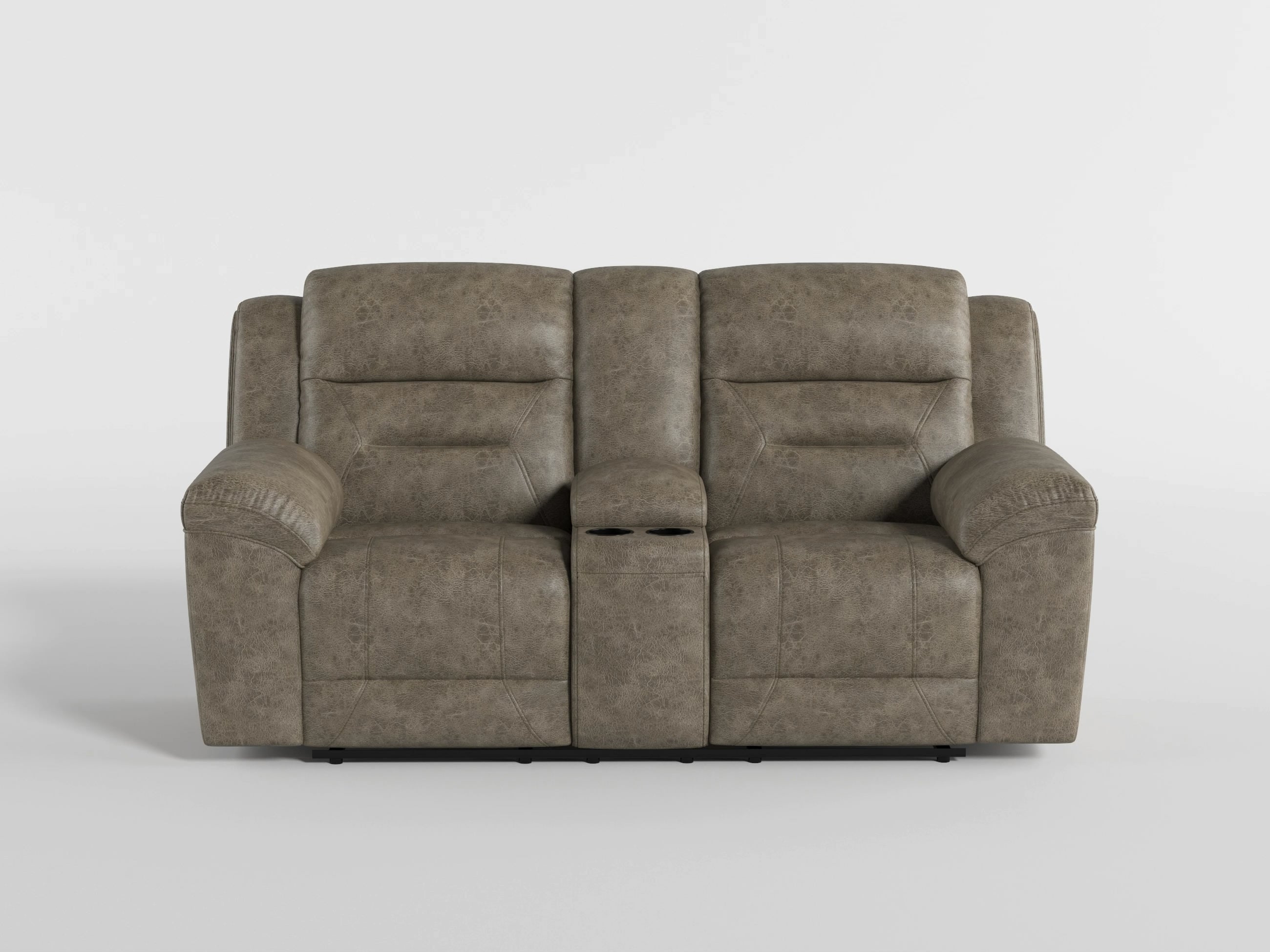 Homelegance Hazen Dark Brown Double Reclining Loveseat with Center
