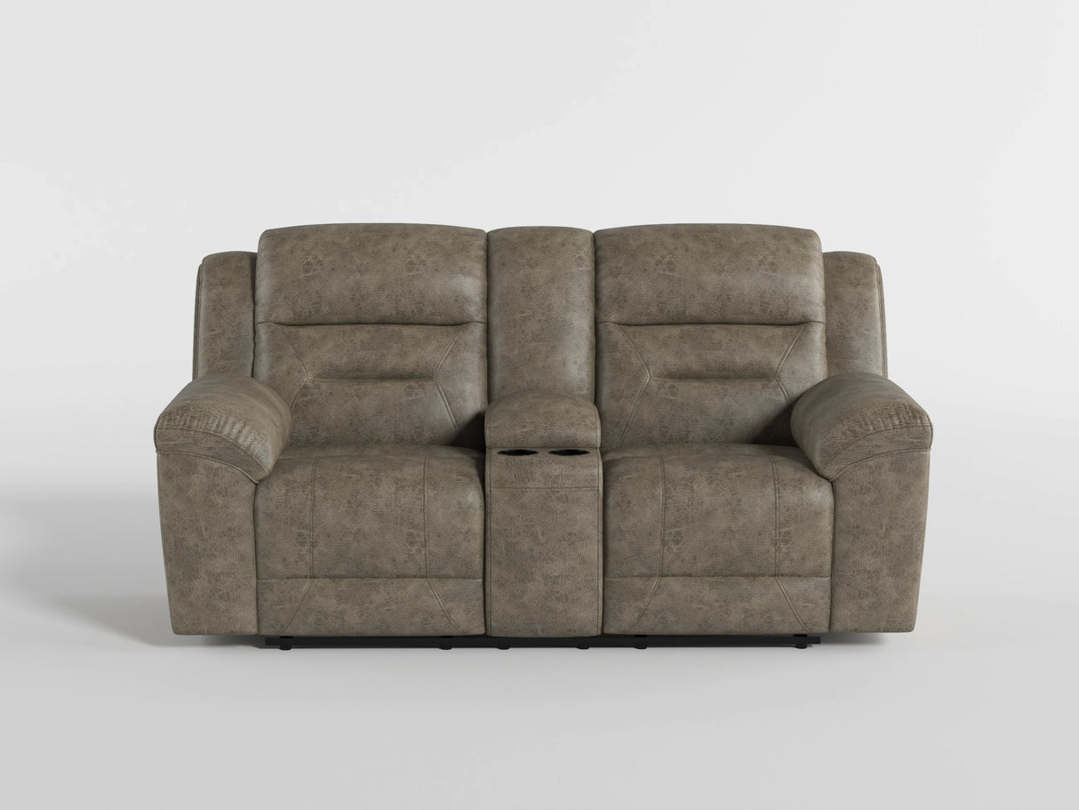 Hazen Dark Brown Double Reclining Loveseat with Center Console from Homelegance - Luna Furniture