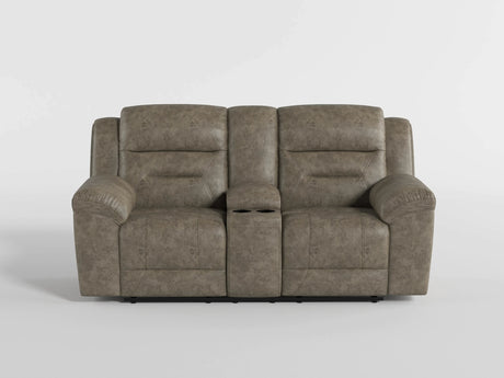 Hazen Dark Brown Double Reclining Loveseat with Center Console from Homelegance - Luna Furniture