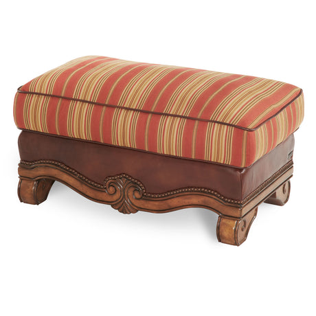 Tuscano Biscotti Leather/fabric Ottoman from Michael Amini - Luna Furniture