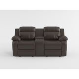 Marille Black Bonded Leather Reclining Loveseat from Homelegance - Luna Furniture