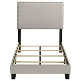 Boyd Ivory Upholstered Twin Bed with Nailhead Trim from Coaster - Luna Furniture