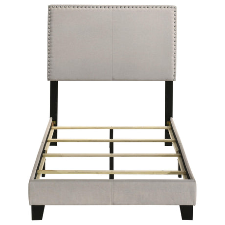 Boyd Ivory Upholstered Twin Bed with Nailhead Trim from Coaster - Luna Furniture